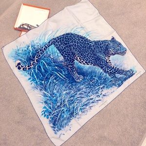 Hermes 90 cm Scarf - light blue color with box